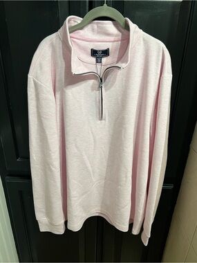 Magaschoni Light Pink Zip-Up Half-Placket Sweater